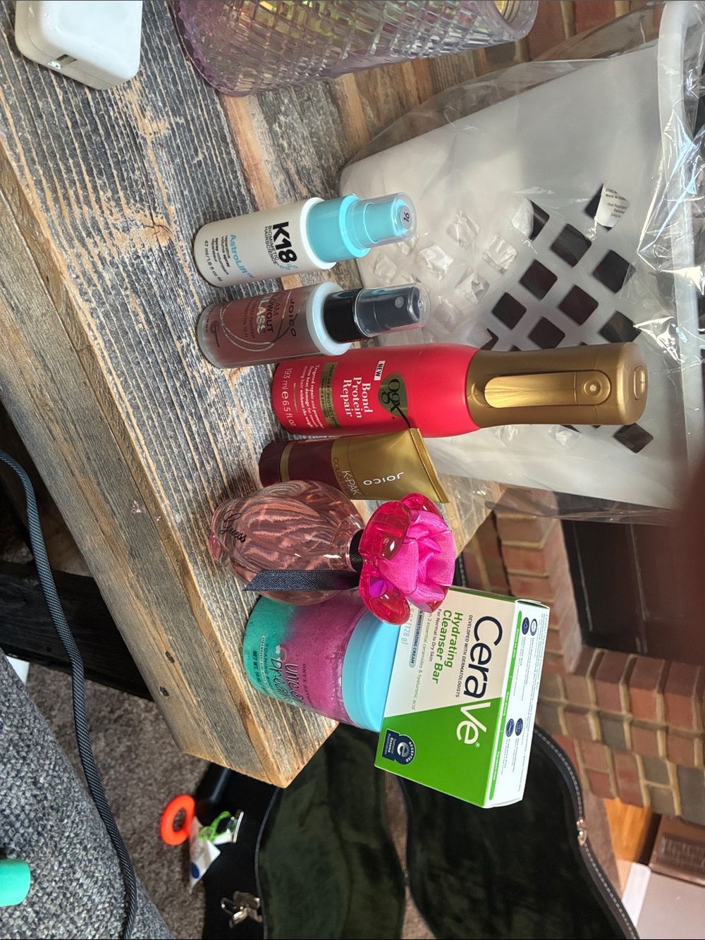 rave Skincare Set with Pink Floral Accent and Aqua Jar